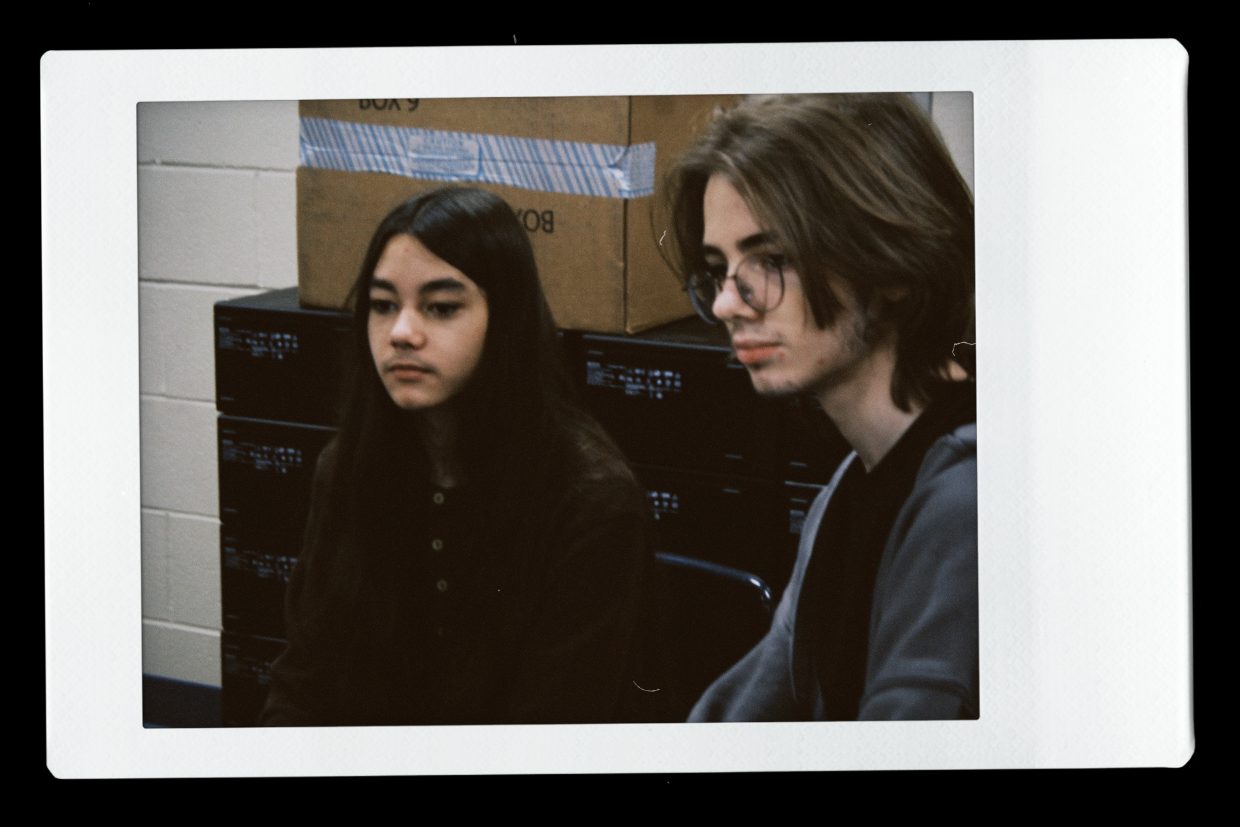 Students listening during a presentation